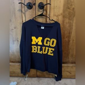 University of Michigan Cut Out Long-sleeve Top